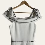 Parker  Dorothy White Knit Cold Tie Shoulder A-Line Stitched Mini Dress Size S Photo 5