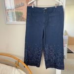 Anthropologie Maeve Colette Wide Leg Crop Jeans Sequin Sparkle Size 16W Photo 1