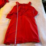NWOT red sleeveless Mother of the Bride dress size 14 chiffon jacket tiered Photo 10