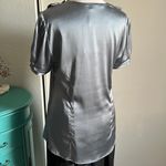 BCBGMAXAZRIA New Women’s  Silky Tailored Satin Ruffled Collard Dressy Blouse Photo 7