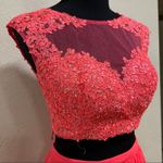 La Femme NWT NEW  exclusive 22110 bright pink two piece lace prom dress Photo 4