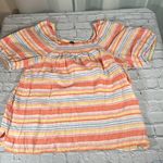 Talbots Plus Square Neck Linen Top Palm Stripe size 1X Photo 15