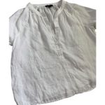 J.Crew Cabana Long Sleeve Coastal Top in White Linen Size Medium Photo 7