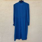 Vintage Blue Plaid Long Sleeve High Neck Dress 9 Luci Sellini Size 8 Photo 8