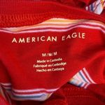 American Eagle Women's  red striped front knot t shirt Photo 5