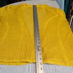 Alfani $78 Petite Medium Mustard Yellow Open Knit Linen Blend Boho Cardigan Photo 10