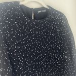 ZARA  polka dot blouse black white tie sleeves size medium crepe Photo 6