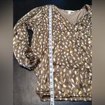 Haven + Blair Multicolor Long Sleeve Abstract Button Down Blouse Top Sz M Brown Size M Photo 10