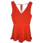 ASTR Revolve The Label Coral Red V-Neck Surplice Romper Small Photo 3