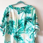 Chico's Black Label Tropical Print Dress Size 12 White Green Botanical NWT Cruise Photo 12