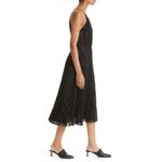 Theory NEW  Pleated Lace Halter Midi Dress, Black Size 2 New w/Tag Retail $595 Photo 6