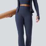 Halara UltraSculpt SoCinched Legging Bootcut Carbon Blue XS 30” inseam NWT Photo 0