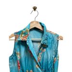 Valerie Stevens  Silk Wrap Blouse Blue Size M Y2K Photo 7