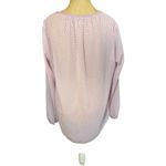 Gibson Dusty Rose Pink‎ Long Sleeve Tie Neck Dots Large Pink Photo 7