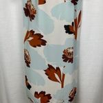 Anthropologie Postmark Blue&Brown Floral Silk Pamela Maxi Dress Sz.8P Photo 6