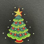 Quacker Factory  Christmas Tree Embellished Top Sz 2X Black Neutral Holiday Party Photo 1