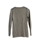 Quinn Women's Heather Brown Long Sleeve/Sweater with Gray Accent, 100% Cashmere Size M Photo 3
