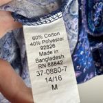 Woman Within Paisley Tunic Top Size 14/16 Blue V-Neck Stretch Boho Comfy Modest Photo 5