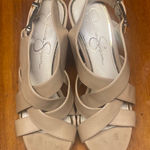 Jessica Simpson  Beige Strappy Wedge Heels Photo 0