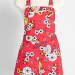 Modcloth New Candy Red Floral Dazed Summer Days Cotton Shortalls 6 Photo 0