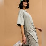 Dressed In LALA Lex Ribbed Play Suit Tunic Top Only in Gray oversized small Photo 3