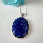 925 Sterling Silver Blue Lapis Lazuli Necklace Handmade Gemstone womens Jewelry Photo 5