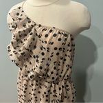 BCBGeneration Cashmere Combo Polka Dot Ruffle One Shoulder Sleeveless Mini Dress Photo 3
