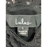 Lulus ‎ Not a Secret Black Lace Puff Sleeve Mini Dress Sz Large Lined Business Photo 6