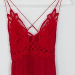 Free People  One Adella Lace Slip Mini Dress Red Womens Size S Whimsical Fairy Photo 3