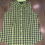 Rockies Yellow and Blue Plaid Sleeveless Shirt sz medium Photo 0