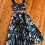 Navy blue floral two piece set Black Photo 3