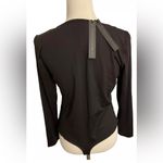 House of Harlow 1960 Bodysuit Top Black Snap Bottom Square Neck Long Sleeve XL Photo 2