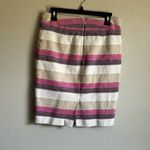 Ann Taylor Pink and Tan Striped Tweed Pencil Skirt Women’s 4 Work Career Preppy Photo 1