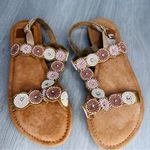 Bed Stu  Roan Beaded Leather Sandals shoes with Pink and Cream Accents Photo 9