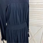 Topshop Smocked Long Sleeve Jersey Knit Skater Dress Blue 8 Photo 7
