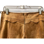 Rizal Vintage NWOT Leather Feathers Made In France Pants Women's Size 40 Medium Brown Photo 1