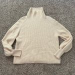 Nordstrom cream knit turtleneck wool & cashmere sweater size M Photo 6