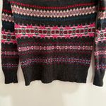 American Eagle  Outfitters Wool Blend Charcoal Sweater with Red and Blue Accents Photo 4