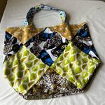 Handmade Patchwork Tote Bag Colorful Quilted Cotton Market Bag Boho Eco Photo 8