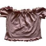 Iris NWT  Mauve Ruffle Crop Top – Bra Clasp Front | Whimsical Cottage core Style Photo 1