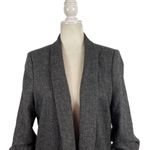 ZARA  Gathered Sleeve Gray Tuxedo Oversized Blazer Size Large Wool Blend Photo 3