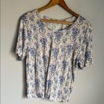 Love Shack Fancy CALIX FLORAL SCOOPNECK T-SHIRT IN FROSTED SHORES XS Photo 1