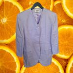 Zapa Mellow D1 Lavender Long Covered Button 100% Wool Blazer‎ Purple Size L Photo 2