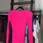 AKNVAS Dionne Fuchsia Pink Cashmere Long Sleeve Knit Mini Dress Photo 6