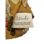 Anthropologie Let Me Be Dress Medium Gold Rainbow Floral Boho Long Sleeve AB14-1 Photo 4