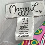 Maggy London  Shift Dress 16 White Pink Floral Mandala Sleeveless Euro Summer NEW Photo 12