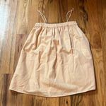 ZARA spaghetti strap linen peach colored dress with pockets Photo 0