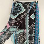 EXPRESS  Asymmetrical Maxi Skirt Bohemian Geometric Multicolor Flowy Festival Photo 2