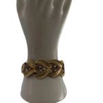 Vintage Signed ART Arthur White Rhinestone Gold Tone Bracelet 80’s Sz 7” Photo 1