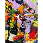 Jams World Vintage Hawaiian Tropical Print Cafe Cubano Pop Art Tie Back Dress M Photo 3